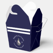 Nautical-Themed Floral Anchor White Navy Blue Favo Geschenkschachtel (Geöffnet)