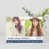 Nautical Themed Graduation Party 2 Fotos Grad Einladung (Stehend Vorderseite)