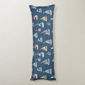 Nautical Themed, Segelboote auf Blue Seitenschläferkissen (Rückseite (Vertikal))