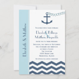 Nautical Themed Wedding Einladungen Blau