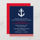 Nautical Themed Wedding Probe Dinner Einladung (Vorne/Hinten)