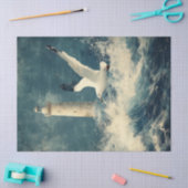 Nautical Tissue Paper with Lighthouse and Seagull Seidenpapier (Basteln)