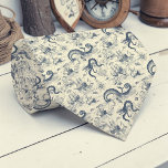 Nautical Toile Custom Necktie Krawatte<br><div class="desc">This custom necktie features a classic nautical toile pattern,  perfect for adding a touch of seaside charm to any outfit. Ideal for dads,  groomsmen,  or anyone who loves the ocean.</div>