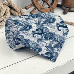 Nautical Toile Custom Necktie Krawatte<br><div class="desc">This custom necktie features a classic nautical toile pattern,  perfect for adding a touch of seaside charm to any outfit. Ideal for dads,  groomsmen,  or anyone who loves the ocean.</div>