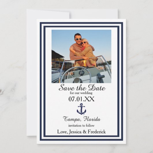 Nautical Trim für die doppelte Marine - Save the D Date (Vorderseite)