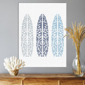Nautical Trio Line Art Surfbretter Leinwanddruck