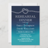 Nautical Tying The Knot Aqua Blue Probe Dinner Einladung (Vorderseite)