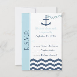 Nautical UAWG Wedding Invitation Card RSVP Karte