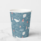 Nautical Under Sea Baby Shower Pappbecher (Rückseite)