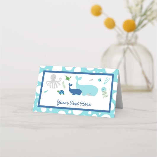Nautical Under Sea Baby Shower Platzkarte (Vorderseite)