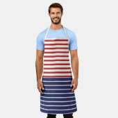 Nautical Vibes Blue Red White Striping Schürze (Getragen)