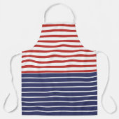 Nautical Vibes Blue Red White Striping Schürze (Vorderseite)