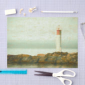 Nautical Vintag Red Green Lighthouse Kunst Seidenpapier (Handwerk)