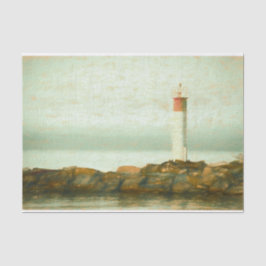 Nautical Vintag Red Green Lighthouse Kunst Seidenpapier