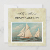 Nautical Vintag Yachten Racing #1 Einladung (Vorderseite)