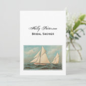 Nautical Vintag Yachten Racing #1 Einladung (Stehend Vorderseite)