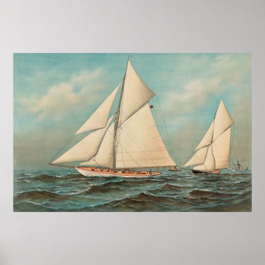 Nautical Vintag Yachten Racing #1 Poster (Vorne)