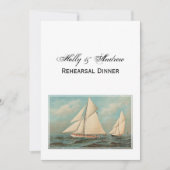 Nautical Vintag Yachten Racing #1 Probe Dinner Einladung (Vorderseite)