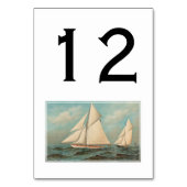 Nautical Vintag Yachten Racing #1 Tischnummer (Vorderseite)