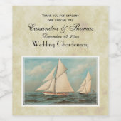 Nautical Vintag Yachten Racing #1 Weinetikett (Einzelnes Label)