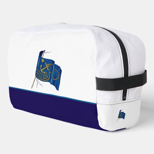 Nautical Vintage Flag Hold Fast Waschbeutel (Linke Seite)
