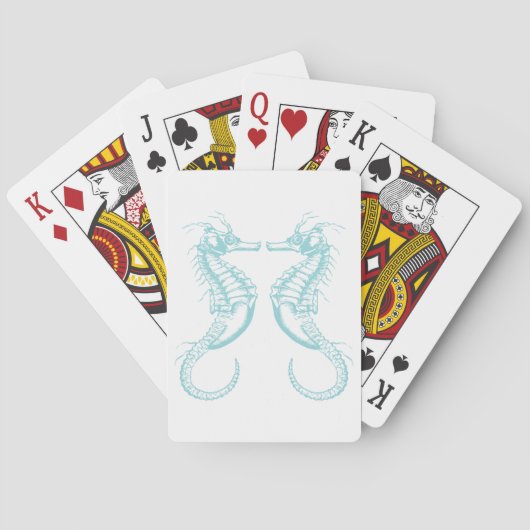 Nautical Vintage Marine Seahorse Spielkarten (Rückseite)
