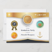 Nautical Virtual Graduation Party Einladung (Vorderseite)