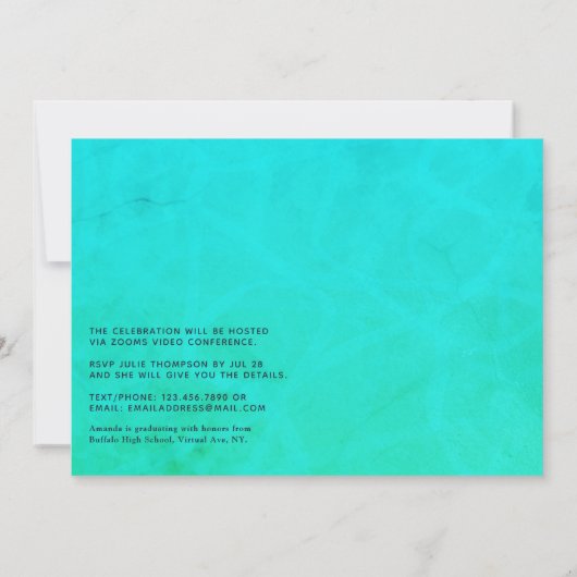 Nautical Virtual Graduation Party Einladung (Rückseite)