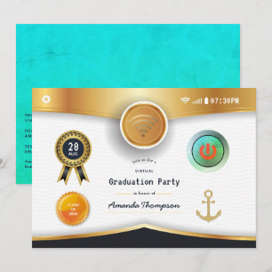 Nautical Virtual Graduation Party Einladung