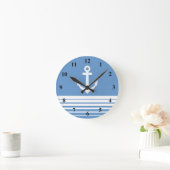 Nautical wall clock with ship anchor runde wanduhr (Zuhause)