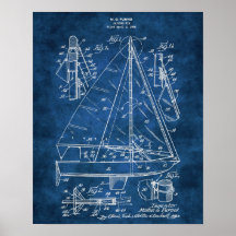 Nautical Wall Decke Sailboat Blueprint #3