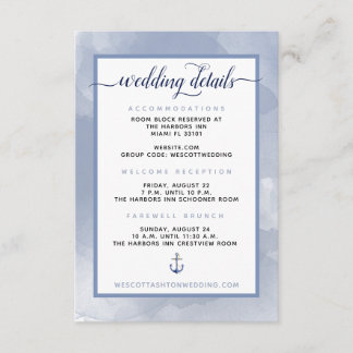 #Nautical Watercolor Anchor Event Wedding Details Begleitkarte