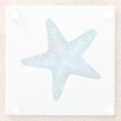 Nautical Watercolor Blue Starfish Glasuntersetzer (Rückseite)