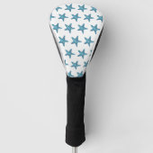 Nautical Watercolor Blue Starfish Golf Headcover (Vorderseite)