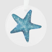 Nautical Watercolor Blue Starfish Ornament (Vorderseite)