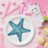 Nautical Watercolor Blue Starfish Pappteller (Party)