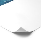 Nautical Watercolor Blue Starfish Poster (Ecke)