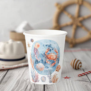 "Nautical Watercolor Coral Reef Deluxe Pappbecher