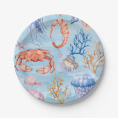 "Nautical Watercolor Coral Reef Deluxe Pappteller (Vorderseite)