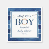 Nautical Watercolor Navy Blue Boy Baby Shooter Serviette (Vorderseite)