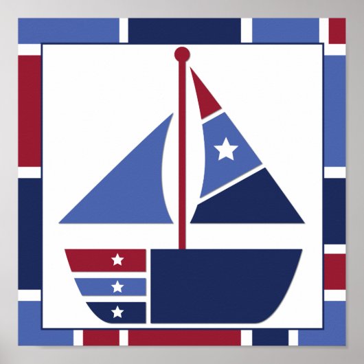 Nautical Wave Kinderzimmer Poster (Vorne)