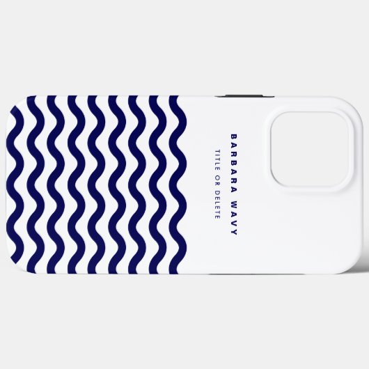 Nautical Wave Navy Blue Trendy Simple Stylish Case-Mate iPhone Hülle (Rückseite (Horizontal))