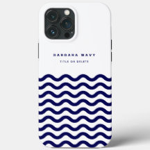 Nautical Wave Navy Blue Trendy Simple Stylish