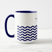 Nautical Wave Navy Blue Trendy Simple Stylish Tasse (Links)