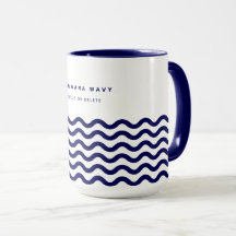 Nautical Wave Navy Blue Trendy Simple Stylish