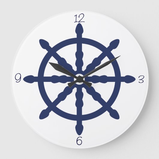 Nautical Wave Nursery Wheel Große Wanduhr (Vorderseite)