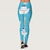 Nautical Waves: Lighthouse Cruiser Muster. Leggings (Rückseite)