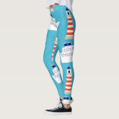 Nautical Waves: Lighthouse Cruiser Muster. Leggings (Links)