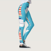 Nautical Waves: Lighthouse Cruiser Muster. Leggings (Rechts)