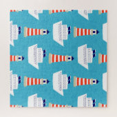 Nautical Waves: Lighthouse Cruiser Muster. Puzzle (Horizontal)